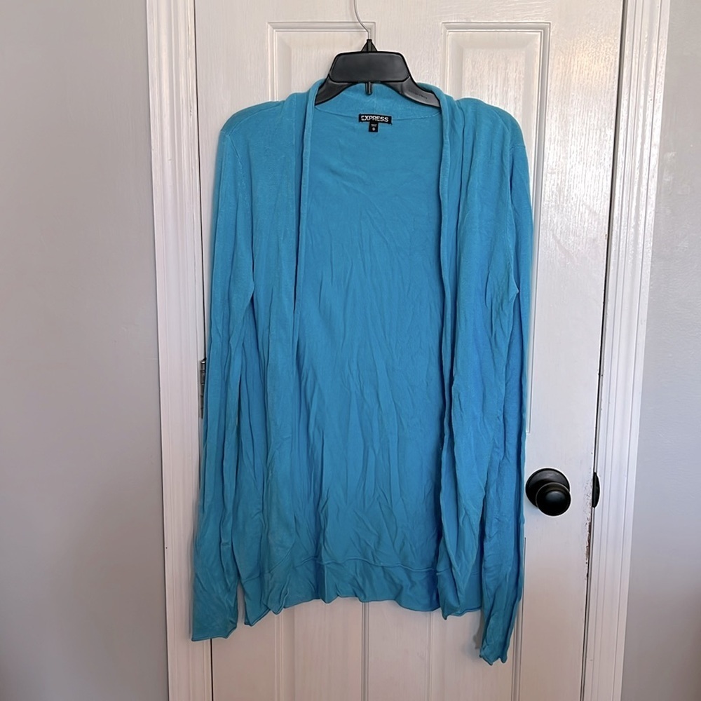 Express Blue teal lightweight Cardigan M